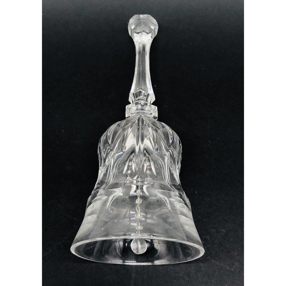 Vintage Clear Crystal 8” Bell Cut Glass Etched Design - Picture 7 of 7